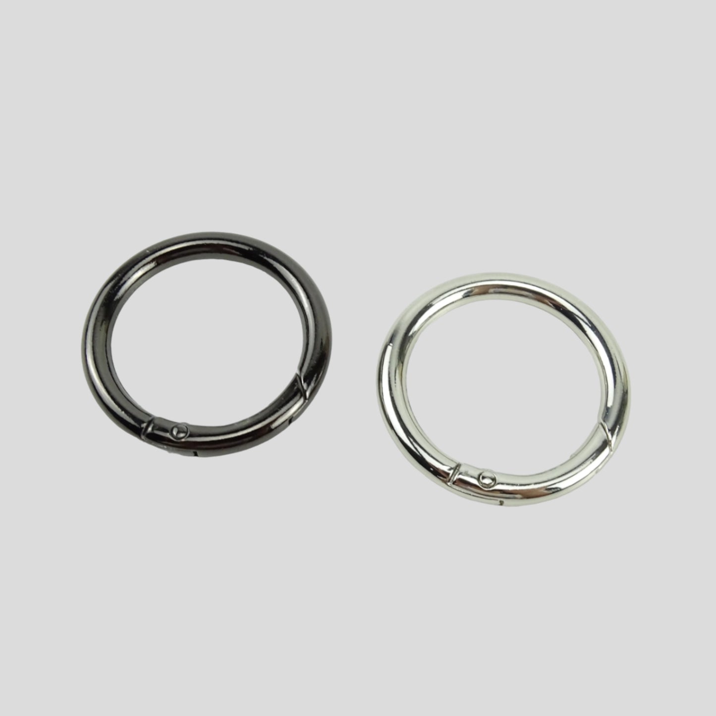 Nickel Plated Round Ring Snap Hook Keyring