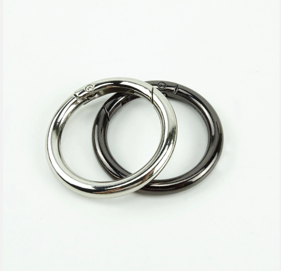 Nickel Plated Round Ring Snap Hook Keyring