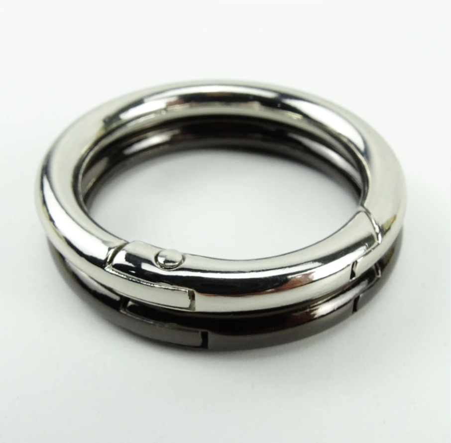 Nickel Plated Round Ring Snap Hook Keyring
